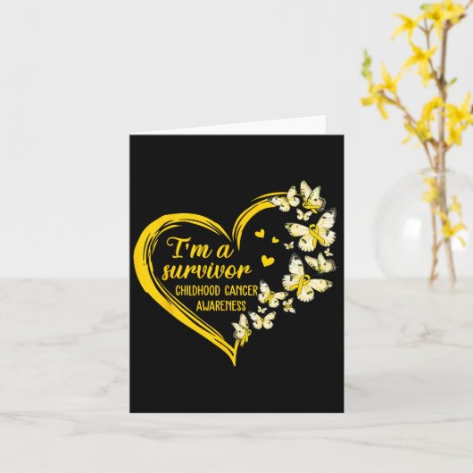 Kinderkankerbewustzijn Warrior_ I' M A Surv Kaart (Gele Bloem)