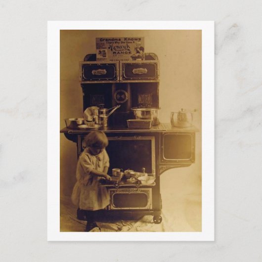 Kinderkoken Oude Fashioned Stove  Briefkaart (Voorkant)