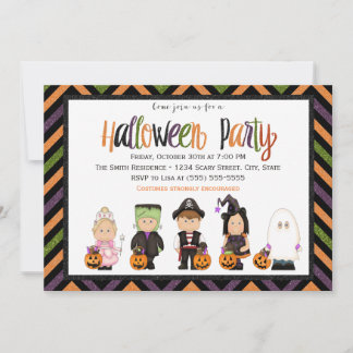 Kinderkostuum Halloween Feest Uitnodiging