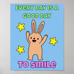 Kinderkunst elke dag is een goede dag om te lachen poster