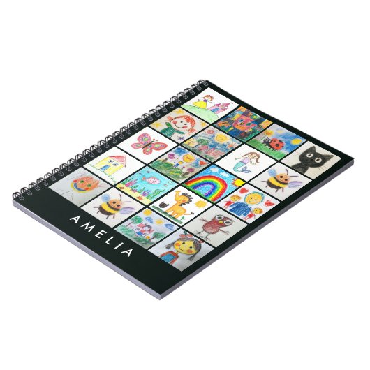 Kinderkunst Keepsake 20 tekeningen Collage Notitieboek (Linkerzijde)