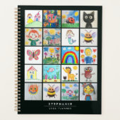 Kinderkunst Keepsake 20 tekeningen Collage Planner (Voorkant)