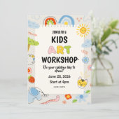 Kinderkunstworkshop Kinderambachtfeestje Kaart (Staand voorkant)