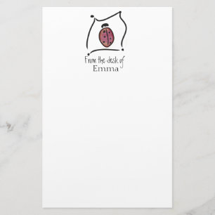 Kinderladybug Briefpapier gepersonaliseerd