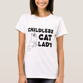 Kinderloos Cat Lady - Zwart op Wit T-shirt