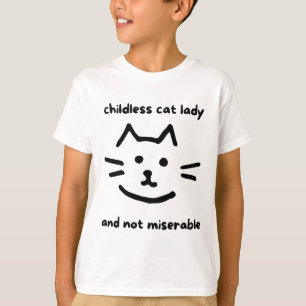 Kinderloos en niet ellendig kinderloze kat voor da t-shirt