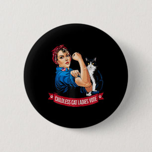 Kinderloze Cat Dames Stemmen Vrouwen Politieke Ste Ronde Button 5,7 Cm