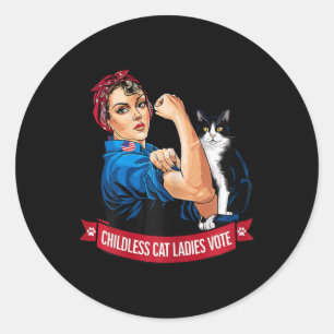 Kinderloze Cat Dames Stemmen Vrouwen Politieke Ste Ronde Sticker