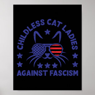 Kinderloze Cat Dames tegen Fascisme Grappige Cat F Poster