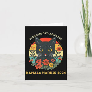 Kinderloze Cat Dames voor Kamala Harris 2024 Elect Kaart