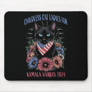 Kinderloze Cat Dames voor Kamala Harris 2024 Elect Muismat