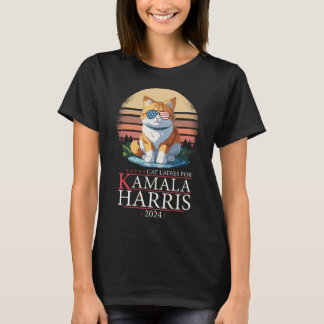 Kinderloze Cat Dames voor Kamala - Harris Presiden T-shirt