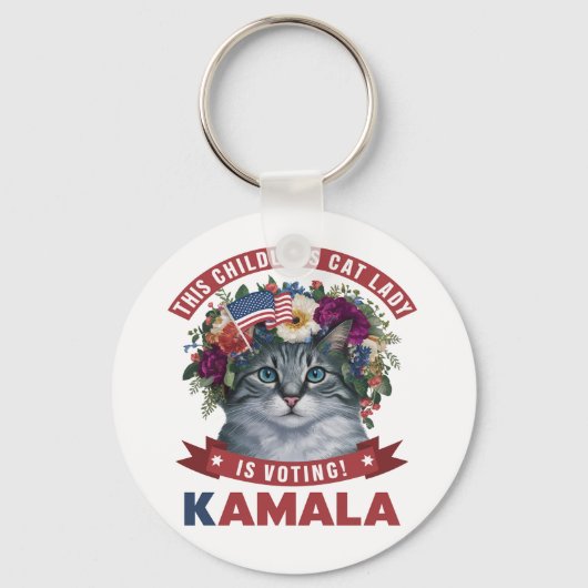 Kinderloze Cat Dames voor Kamala Harris Sleutelhanger (Voorkant)