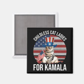 Kinderloze Cat Dames voor Kamala Magneet (Voorkant / Achterkant)