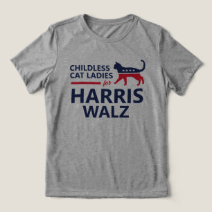 Kinderloze Cat Ladies voor Harris Walz Tri-Blend Shirt