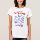 Kinderloze Cat Ladies voor Kamala 2024 Verkiezinge T-shirt (Voorkant)