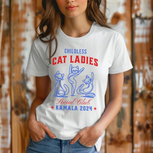 Kinderloze Cat Ladies voor Kamala 2024 Verkiezinge T-shirt