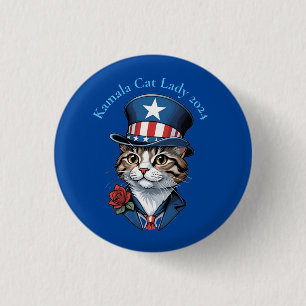 Kinderloze Cat Lady 2024 Thunder_Cove Ronde Button 3,2 Cm