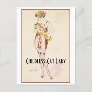 Kinderloze Cat Lady Briefkaart