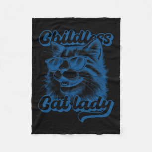 Kinderloze Cat Lady Funny Cat Lover Fleece Deken
