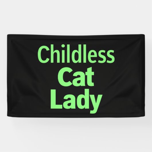 Kinderloze Cat Lady Funny Vote 2024 Spandoek (Horizontaal)
