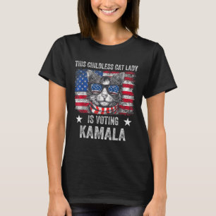 Kinderloze Cat Lady gaat Kamala Harris 2024 stemme T-shirt