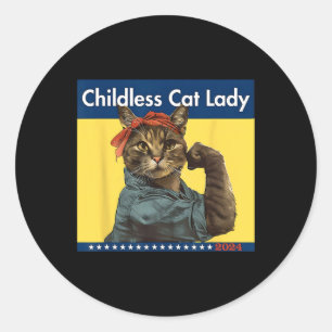 Kinderloze Cat Lady gaat stemmen bij de Amerikaans Ronde Sticker