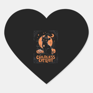Kinderloze Cat Lady Halloween Spooky Witch Verkiez Hart Sticker