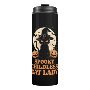 Kinderloze Cat Lady Halloween Spooky Witch Verkiez Thermosbeker