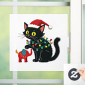Kinderloze Cat Lady Kerst Kamala Trump Raamsticker (Huis)