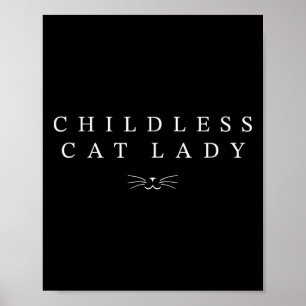 Kinderloze Cat Lady Schattige Cat Face 2024 Kinder Poster