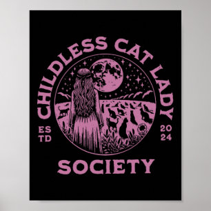 Kinderloze Cat Lady Society verkiezing 2024 Femini Poster