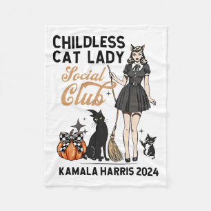 Kinderloze Cat Lady Stem Halloween Heksen Feminist Fleece Deken