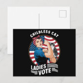 Kinderloze Cat Lady Stem  Rosie de Rivete Briefkaart (Voorkant / Achterkant)