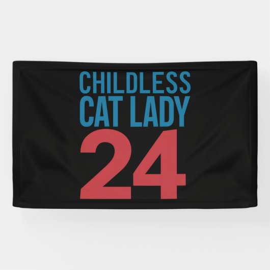 Kinderloze Cat Lady Stemverkiezing 2024 Verenigde Spandoek (Horizontaal)