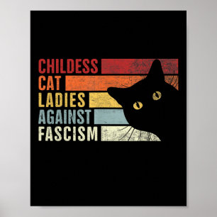 Kinderloze Cat Vrouwen Tegen Fascisme Cat Feminist Poster