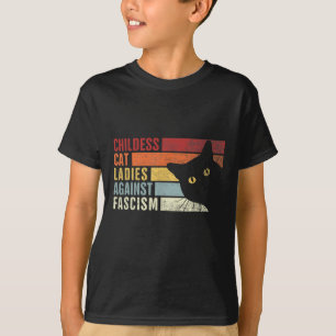 Kinderloze Cat Vrouwen Tegen Fascisme Cat Feminist T-shirt