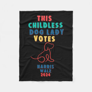 Kinderloze Dog Lady Stemmen Kamala - Harris WAlzhe Fleece Deken