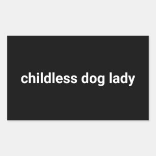 Kinderloze hond dame minimalistisch modern grappig rechthoekige sticker