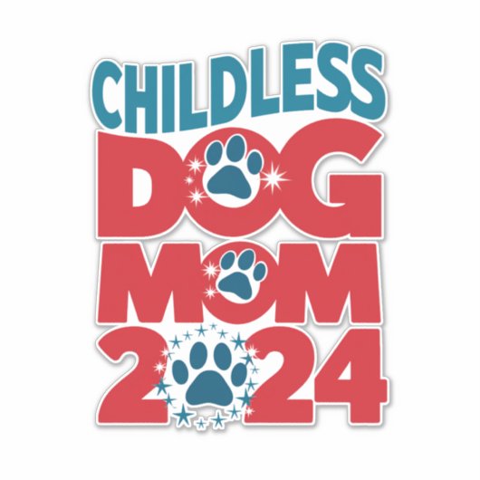 Kinderloze Hond Moeder Hond Dame Stemmende Patriot Sticker (Voorkant)