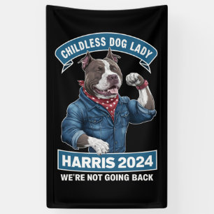 Kinderloze Hondendame Stemt Kamala Verkiezing 2024 Spandoek
