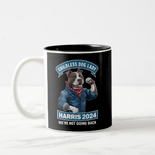 Kinderloze Hondendame Stemt Kamala Verkiezing 2024 Tweekleurige Koffiemok