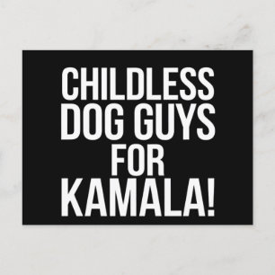 Kinderloze hondenjongens voor Kamala 2024 Stem Har Briefkaart