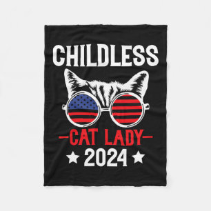 Kinderloze kat dame 2024 grappige politieke verkie fleece deken