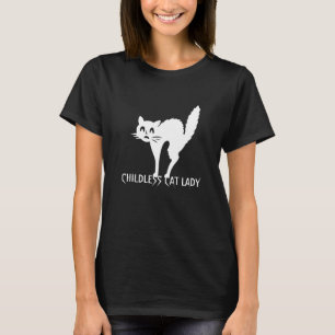 Kinderloze kat dame grappige kat wit typografie t-shirt