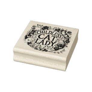 kinderloze kat dame rubberstempel