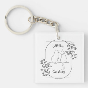 kinderloze kat dame sleutelhanger
