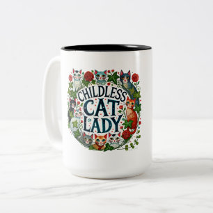 kinderloze kat dame tweekleurige koffiemok