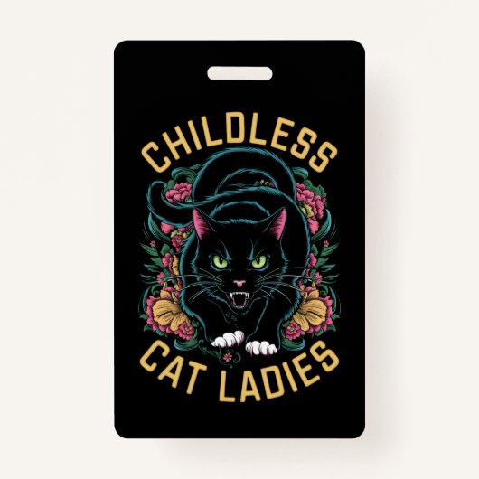Kinderloze Kat Dames 2024 Feminist Badge (Voorkant)