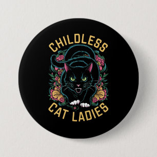 Kinderloze Kat Dames 2024 Feminist Ronde Button 7,6 Cm